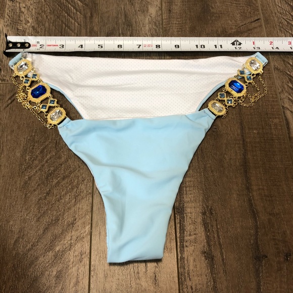 Swim | Nwt Sm White Competition Rhinestone Chain Low | Poshmark